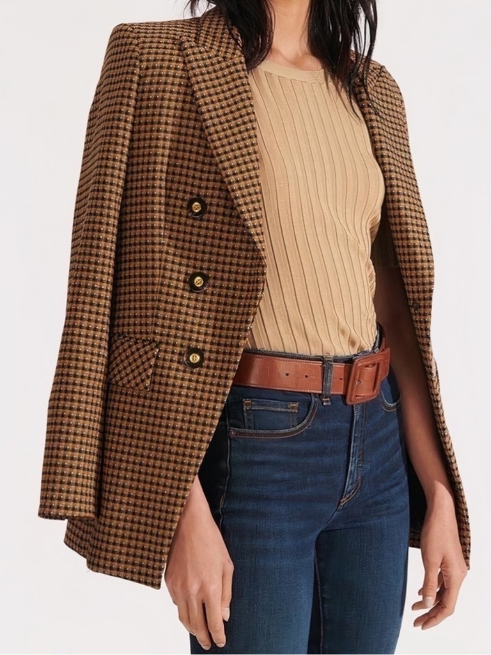Veronica Beard Dickey Plaid Double-Breasted Fortuna Blazer Jacket - Picture 1 of 9